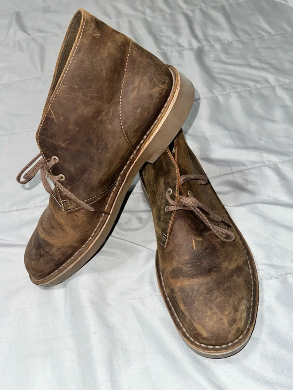 Clarks Bushacre Chukka Desert Boots Mens US 13 M Brown Leather Ankle Outdoor